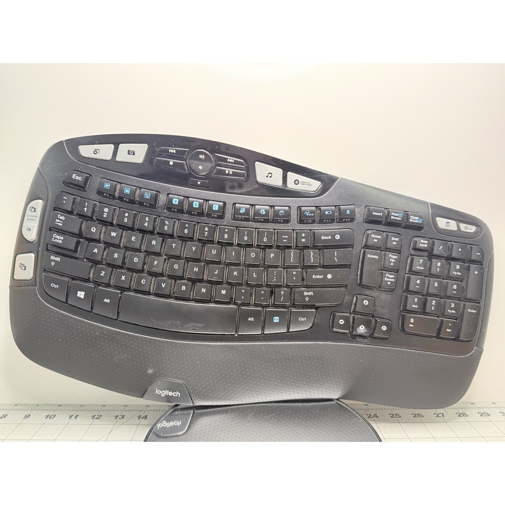 Logitech K350 Wireless Wave Ergonomic Keyboard - Black (NO USB DOHGLE)